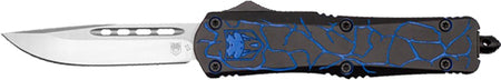 CobRaTec Medium FS-3 OTF Fractured Black Blue 3" D2 Steel Knife