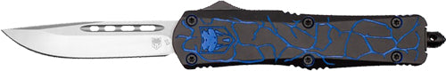 CobRaTec Medium FS-3 OTF Fractured Black Blue 3" D2 Steel Knife