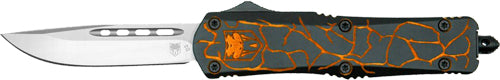 CobRaTec Medium FS-3 OTF Fractured Black Orange 3" D2 Steel Knife