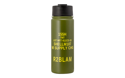 Mission First Tactical M107 155 Howitzer Flip Top Vacuum Insulated Tumbler, 16 oz, Green