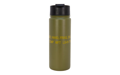 Mission First Tactical M67 Frag Flip Top Tumbler, 16 oz, Green, Vacuum Insulated DM67-16