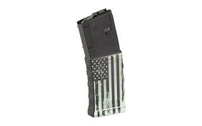 Mission First Tactical EXD Magazine, .223 Rem/5.56 NATO, 30 Rounds, AR-15, Black and White American Flag