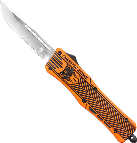 CobRaTec Medium CTK1 OTF Hunter Orange 3" Drop Point Serrated Knife