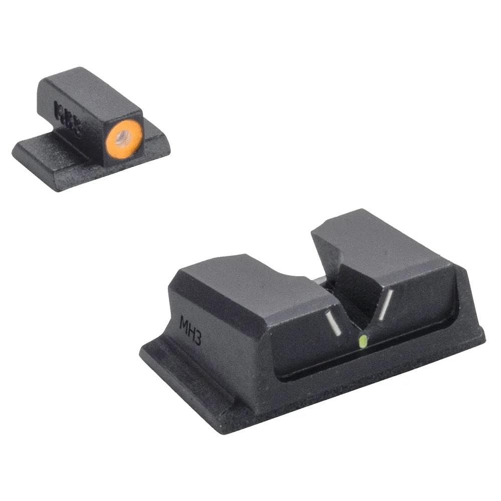 Meprolight Hyper-Bright V-Sight Fixed Night Sight Set for S&W M&P Full Size/Compact Green/Orange Front