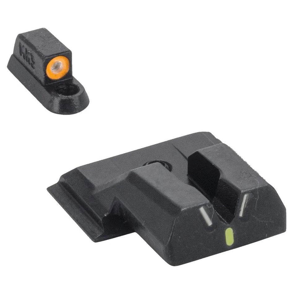 Meprolight Hyper-Bright V-Sight Fixed Night Sight Set for S&W M&P Shield Green/Orange Front