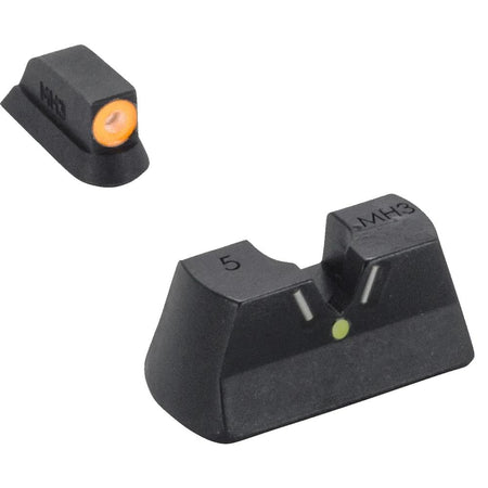 Meprolight Hyper Bright V-Sight Fixed Night Sight Set for CZ 75/85/97/SP01 Green with Orange Front