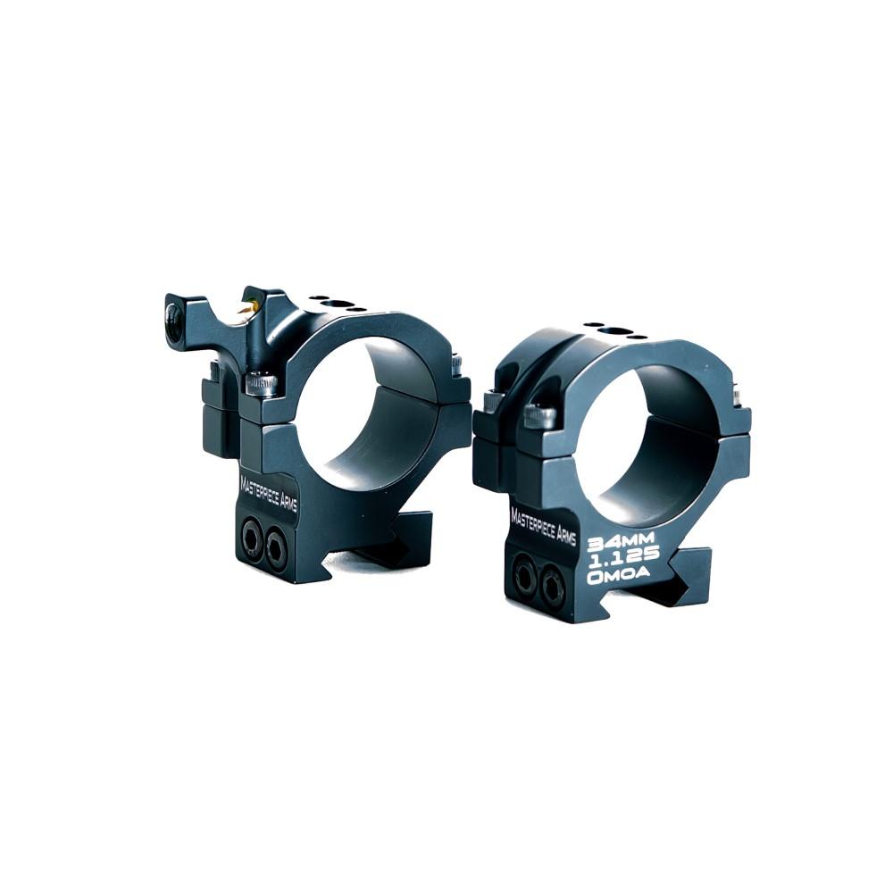 Masterpiece Arms BA Scope Rings 30mm 1.25" Height Black with Built-In Level