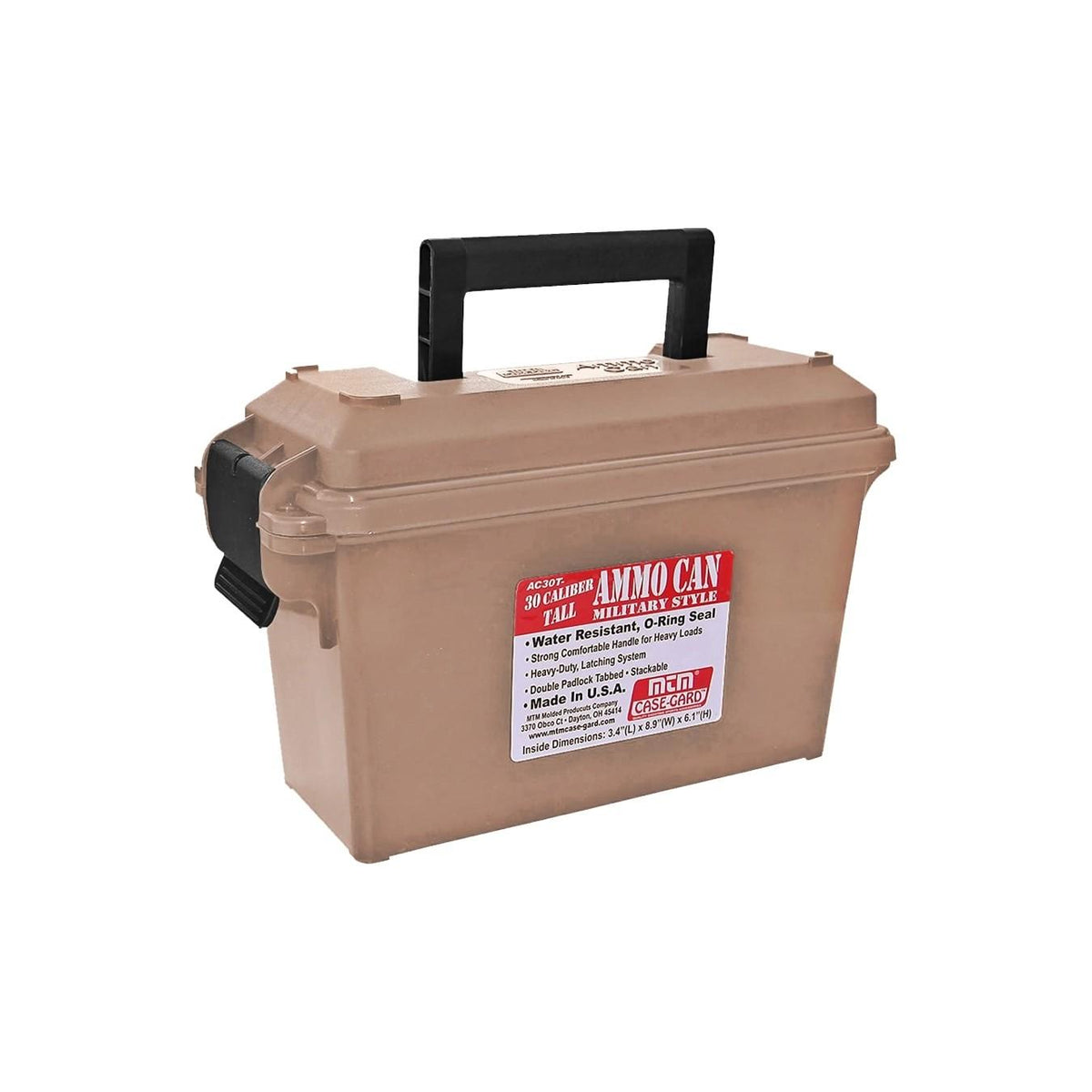 MTM .30 Cal Ammo Can Tall FDE Water-Resistant Polypropylene