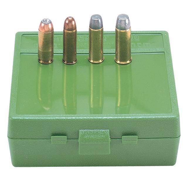 MTM P-64 Flip-Top Handgun Ammo Box for .50 AE & .480 Ruger 64 Rounds Green