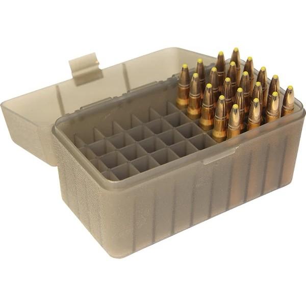 MTM Flip-Top Ammo Box 243/308 Win/220 Swift 50 Round Clear Smoke