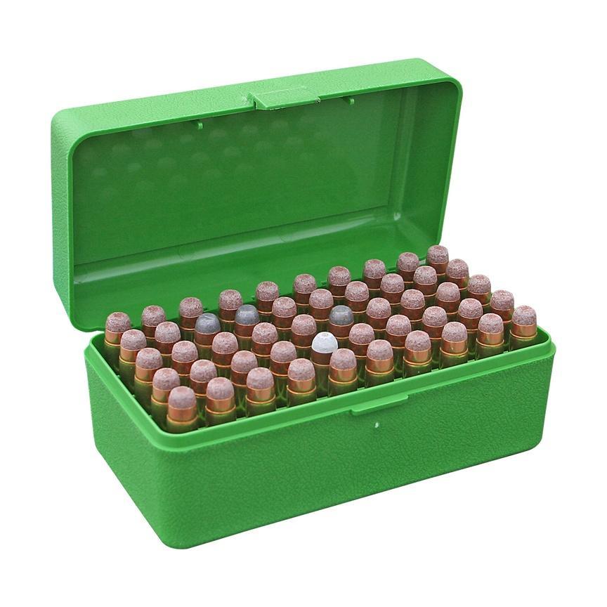 MTM Case-Gard R-50 Rifle Ammo Box .300 WSM 45-70 7mm SAUM Green 50 Round