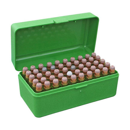 MTM Case-Gard R-50 Rifle Ammo Box .300 WSM 45-70 7mm SAUM Green 50 Round