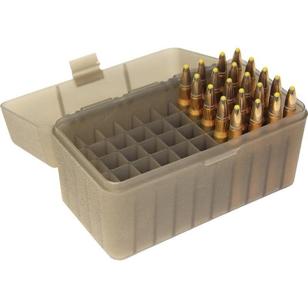 MTM Flip-Top Rifle Ammo Box .223 / .204 Ruger / 6x47 50 Round Clear Smoke