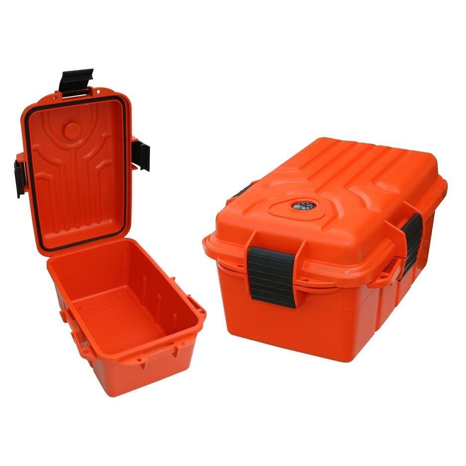 MTM Survivor Dry Box 9.8" x 6.8" x 3.0" Orange with Compass & Mirror