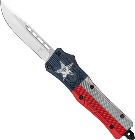CobRaTec Medium CTK1 OTF Texas State Flag Cerakote 3" Drop Point Knife