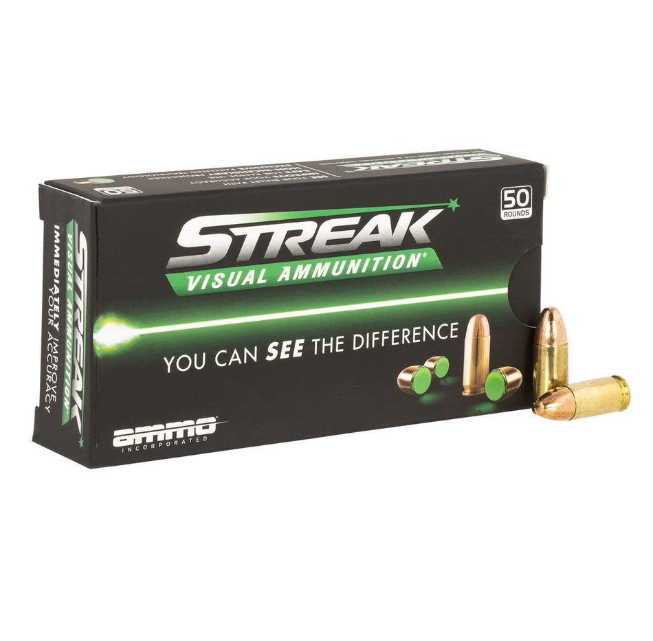 Ammo Inc Streak Visual (GREEN) 9mm Luger / Parabellum 115 gr TMC ammo
