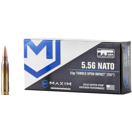 Maxim Defense MXM49000 SBA Short Barrel Ammunition Copper  55 Grain 5.56x45mm NATO