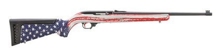 Ruger 31207 10/22 22 LR 10rd 18.50" Satin Black American Flag Camo Synthetic Stock