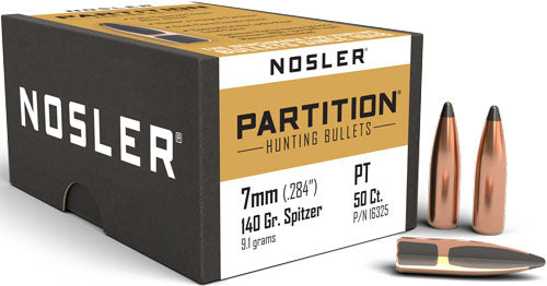 Nosler 7mm .284 140 Grain Partition Flat Base 50ct