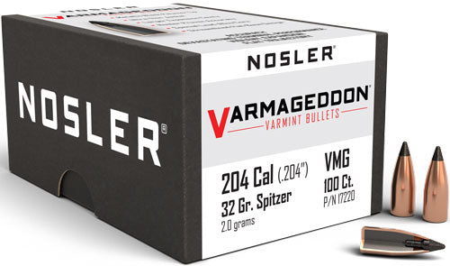 Nosler Bullets 20 Cal .204 32gr Varmageddon Black Polymer Tip 100 Count