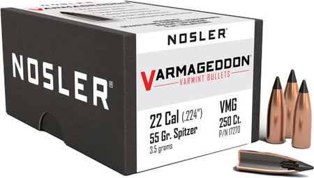 Nosler Varmageddon 55gr Tipped Flat Base .224 Bullets 250ct