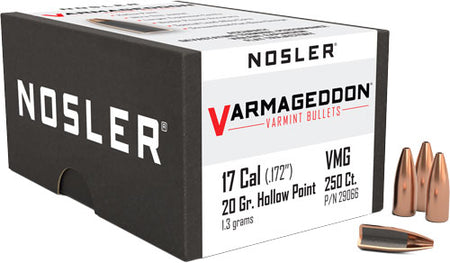Nosler Bullets 17 Cal .172 20gr Varmageddon Hollow Point 250 Count
