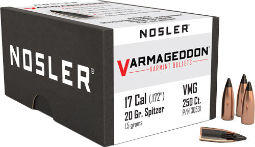 Nosler Bullets 17 Cal .172 20gr Varmageddon Black Polymer Tip 250 Count