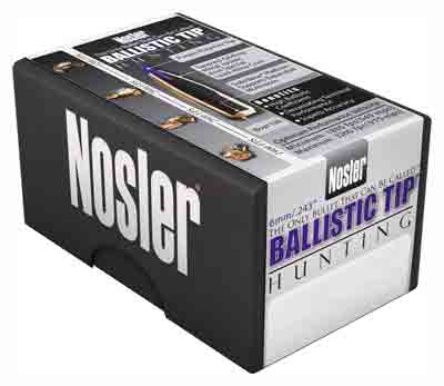 Nosler 6mm .243" 70gr BT Varmint Purple Tip Bullets Box of 250