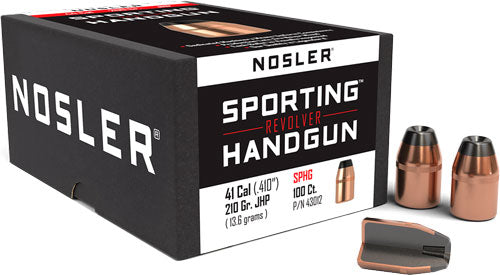 Nosler 41 Caliber .410" 210gr JHP Flat Base Bullets Box of 100
