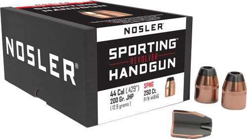 Nosler 44 Caliber .429" 200gr JHP Flat Base Bullets Box of 250