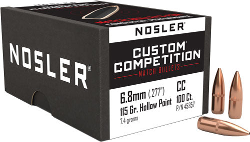 Nosler 6.8mm .277" 115gr Custom Comp HP-BT Bullets Box of 100