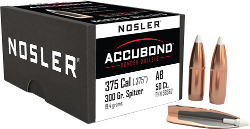 Nosler 375 Caliber .375" 300gr AccuBond BT Spitzer Bullets 50ct