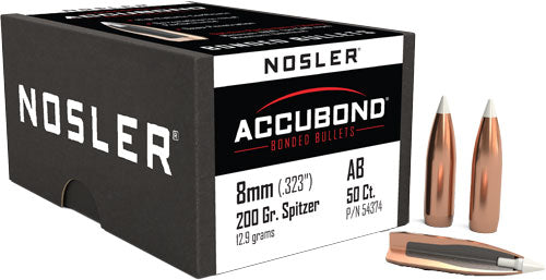 Nosler 8mm .323 200 Grain AccuBond Boat Tail Reloading Bullets 50ct