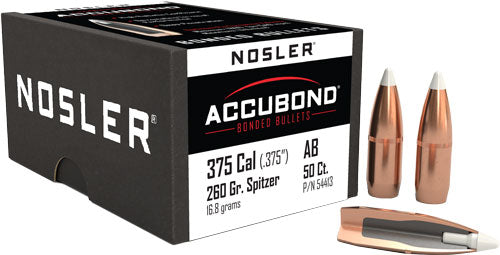 Nosler 375 Caliber .375" 260gr AccuBond BT Spitzer Bullets 50ct