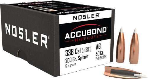 Nosler AccuBond 200gr White Polymer Tip .338 Reloading Bullets 50ct