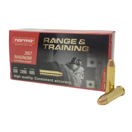 Norma Range & Training .357 Magnum 158 gr FMJ ammo