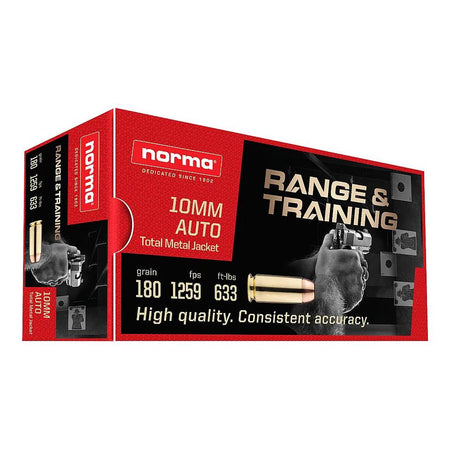 Norma Range & Training 10mm Auto 180 gr TMC ammo