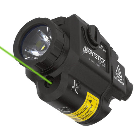 Nightstick TCM-10-GL Compact Weapon-Mounted Light with Green Laser, 650 Lumens, Black