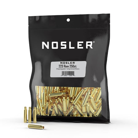 Nosler .223 Rem Unprimed Bulk Brass Rifle Cartridge Cases 250 Count
