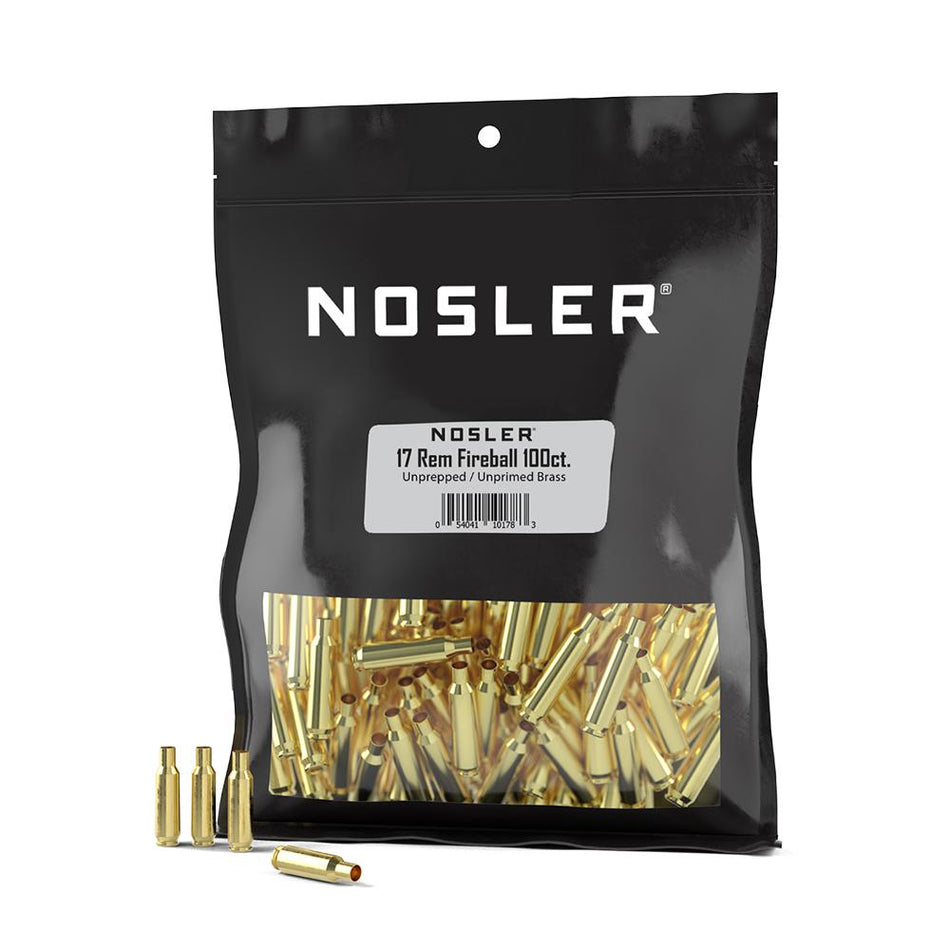 Nosler Bulk Unprepped Unprimed Brass .17 Rem Fireball 100-Count