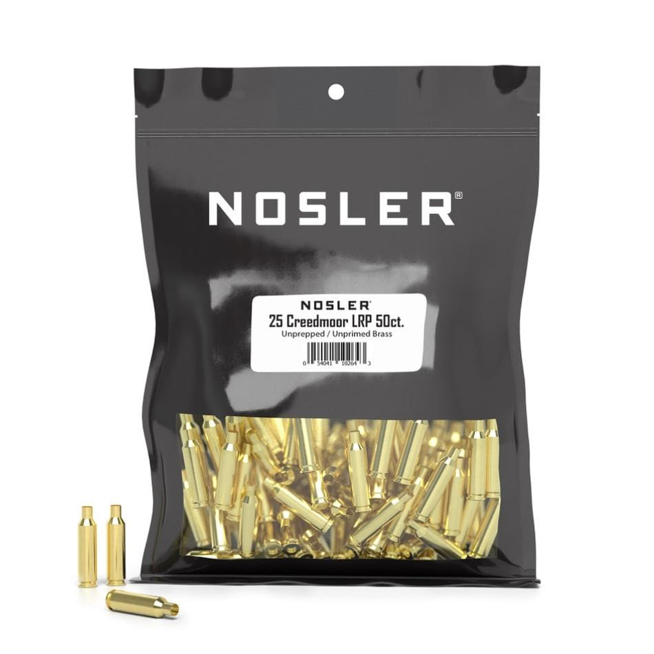 Nosler Bulk Unprepped 25 Creedmoor Brass Cases 50 Count