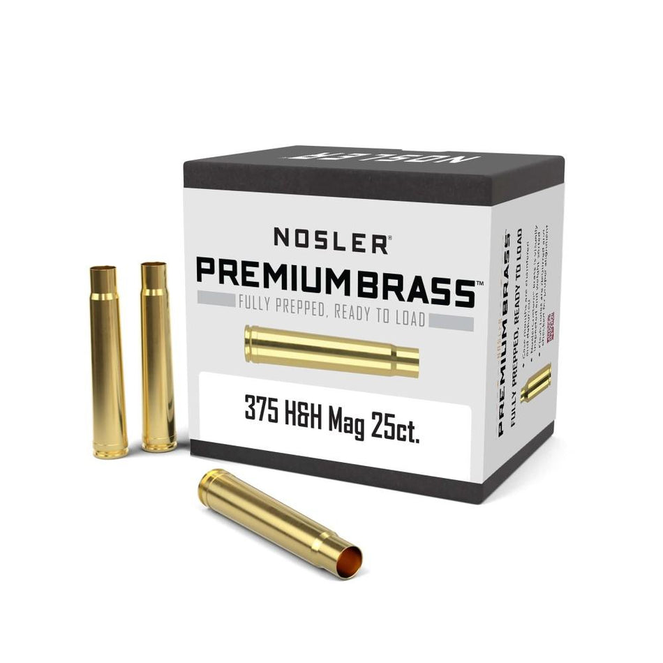 Nosler Unprimed .375 H&H Brass Rifle Cartridge Cases 25/ct