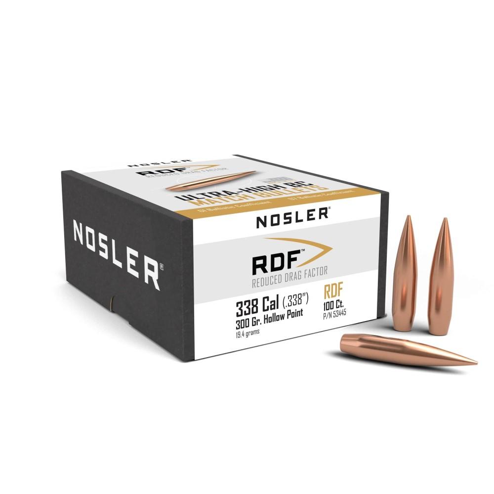 Nosler RDF Match Rifle Bullets .338 Cal 300gr Hollow Point Boat Tail 100/ct