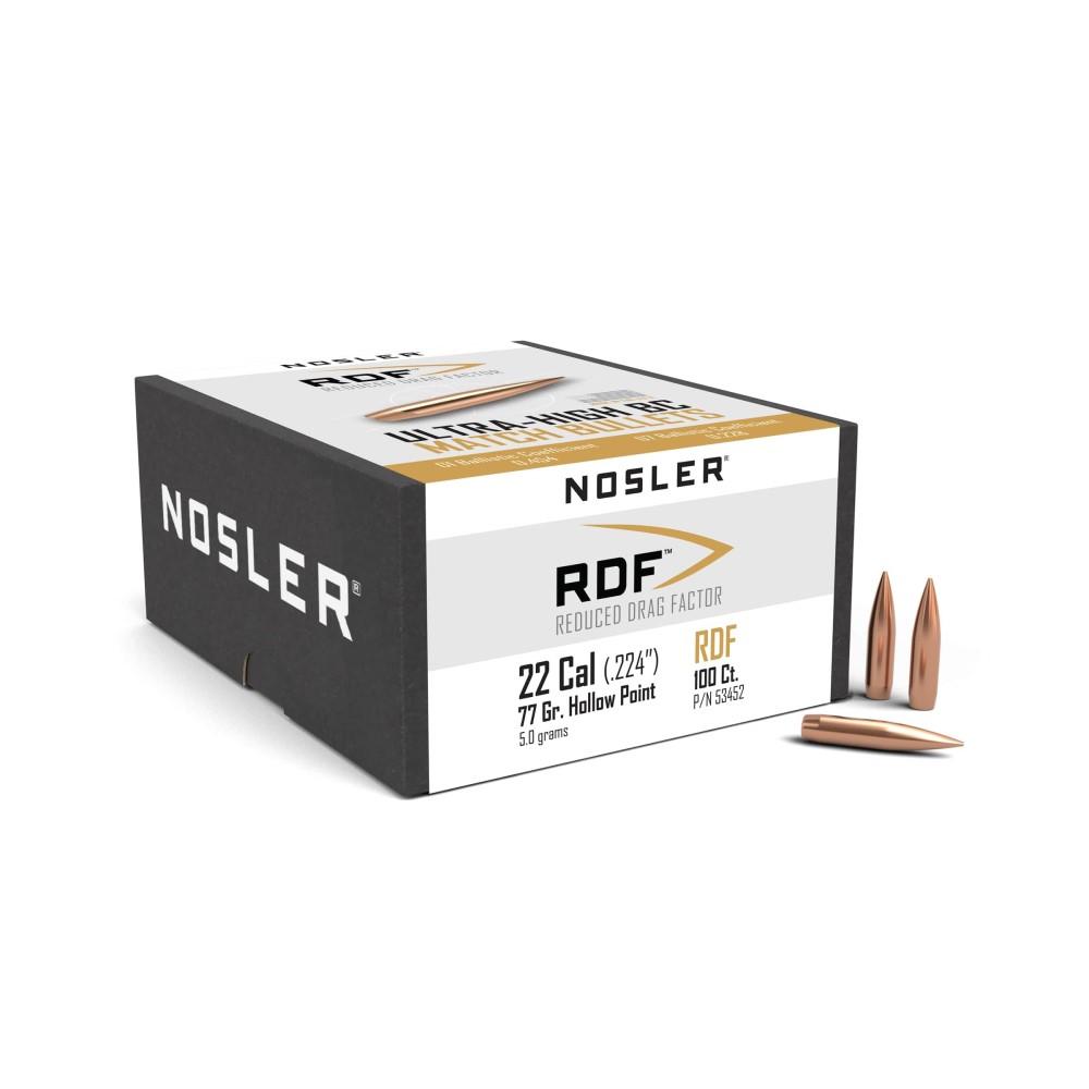 Nosler RDF .22 Caliber 77gr Hollow Point Boat Tail Bullets 100pk