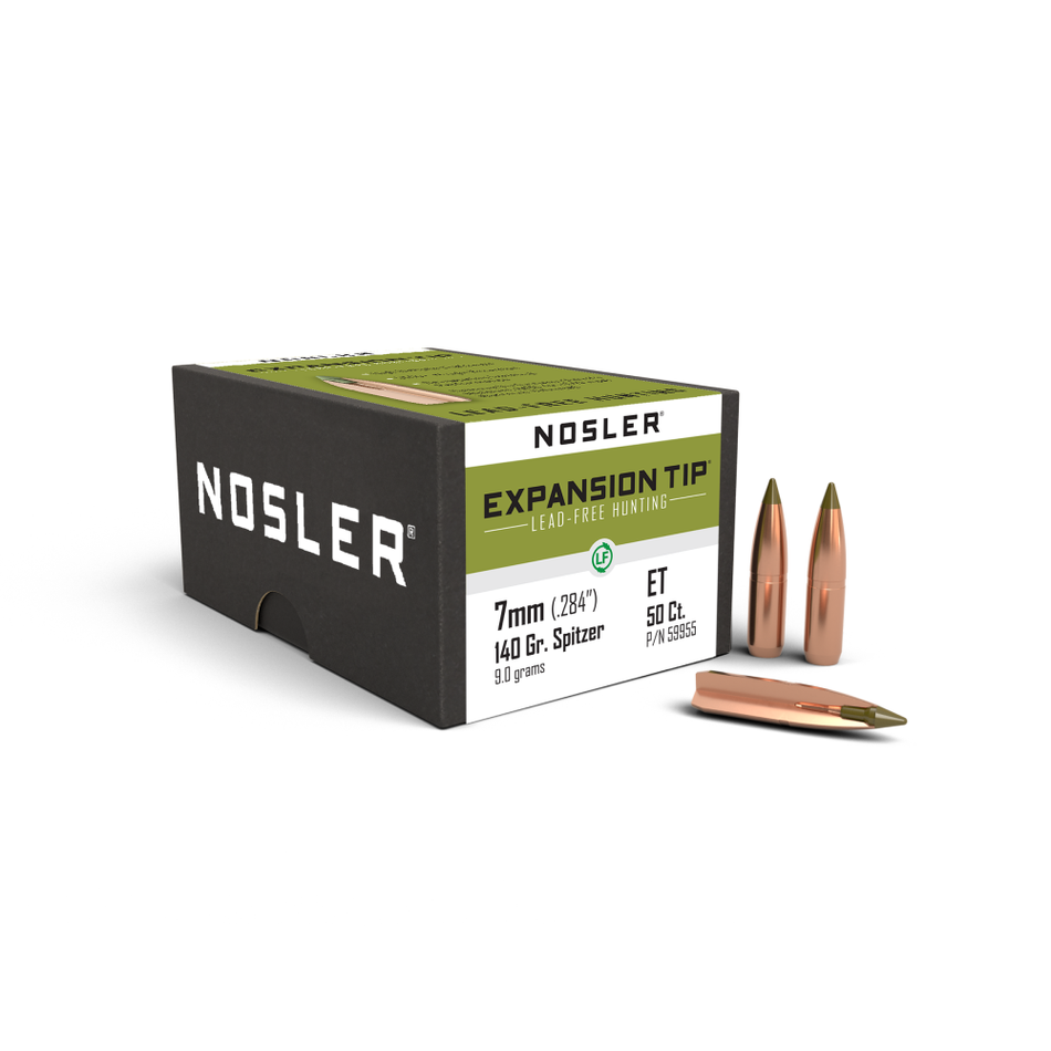 Nosler E-Tip 7mm .284 Diameter 140gr Spitzer Lead-Free Bullets 50-Pack