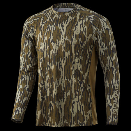 Nomad Pursuit Long Sleeve Camo Hunting Shirt Mossy Oak Bottomland 2XL