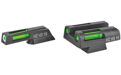 Hi-Viz CZN321 LiteWave H3 Tritium/Fiber Optic Night Sight Set for CZ 75/85/P-01, Green Front with White Ring and Green Rear
