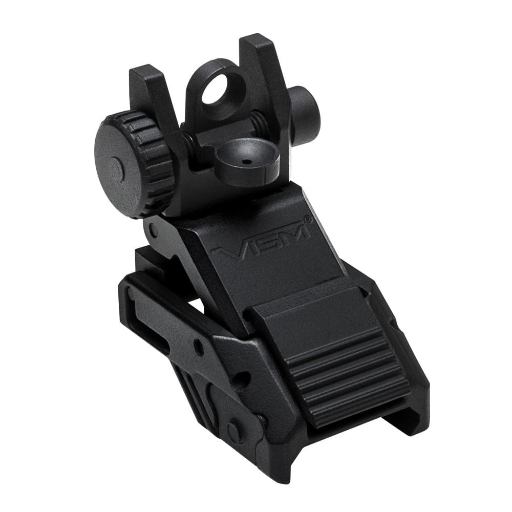 NcStar VISM Pro Series Flip-Up Rear Backup Sight A2 Dual Aperture Picatinny Mount