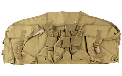 NcSTAR AK Chest Rig, Tan Nylon, Holds 6 AK Magazines, Belly Pouch and Two Gear Pouches CVAKCR2921T