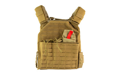 NcSTAR Laser Cut Plate Carrier, Tan, Medium-2XL, MOLLE, Kangaroo Pouch, Fits 10x12 Hard Plates CVLCPC3050T